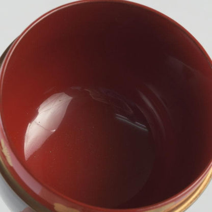 Otafuku Maki-e Natsume Tea Caddy by Nakamura Kosai | Gold Lacquer with Silk Pouch