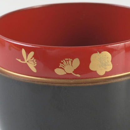Otafuku Maki-e Natsume Tea Caddy by Nakamura Kosai | Gold Lacquer with Silk Pouch
