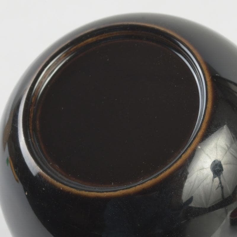 Otafuku Maki-e Natsume Tea Caddy by Nakamura Kosai | Gold Lacquer with Silk Pouch