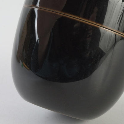 Otafuku Maki-e Natsume Tea Caddy by Nakamura Kosai | Gold Lacquer with Silk Pouch