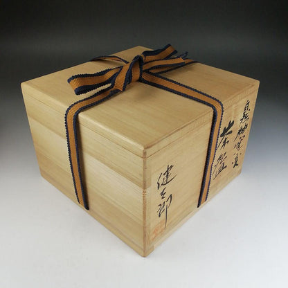 Kinjo Ware Natural Ash Glaze Tea Bowl by Komaru Kentaro - Arako Kiln Nagoya