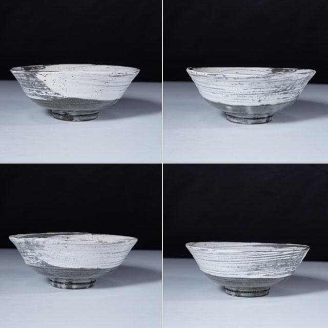 VI Takahashi Dohachi Hakeme Chawan — White Brush on Dark Clay