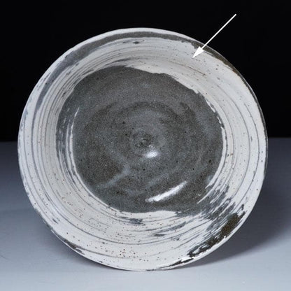 VI Takahashi Dohachi Hakeme Chawan — White Brush on Dark Clay
