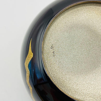 Maehata Shunsai — Hira-natsume Karamatsu Maki-e Tea Caddy, Silver Interior, Double Box