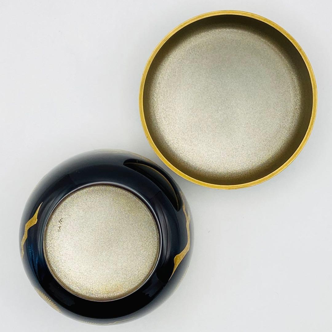 Maehata Shunsai — Hira-natsume Karamatsu Maki-e Tea Caddy, Silver Interior, Double Box