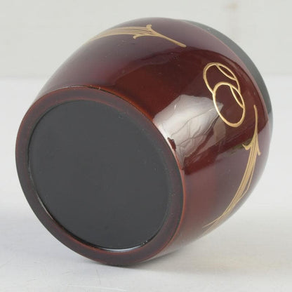 Wajima Lacquer Dobari Natsume Tea Caddy – Gold Maki-e Gourd – Okamoto Yosai – Japan