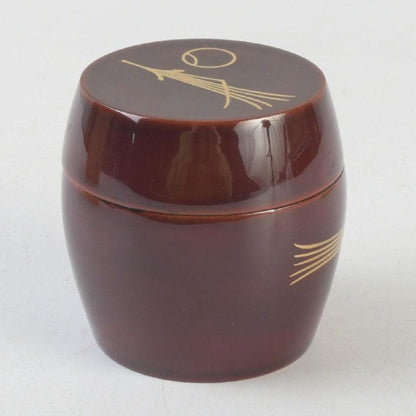 Wajima Lacquer Dobari Natsume Tea Caddy – Gold Maki-e Gourd – Okamoto Yosai – Japan