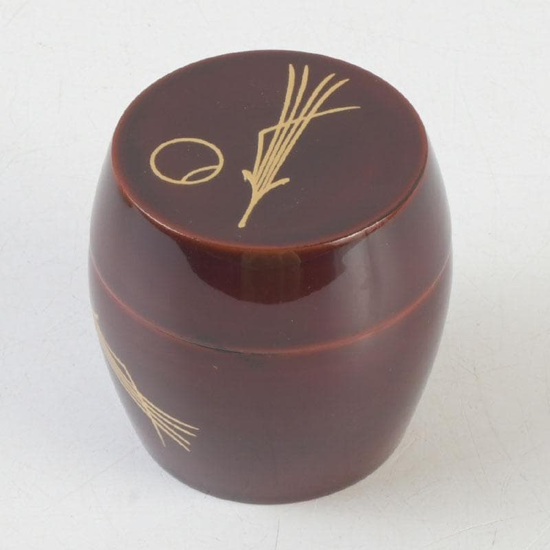 Wajima Lacquer Dobari Natsume Tea Caddy – Gold Maki-e Gourd – Okamoto Yosai – Japan