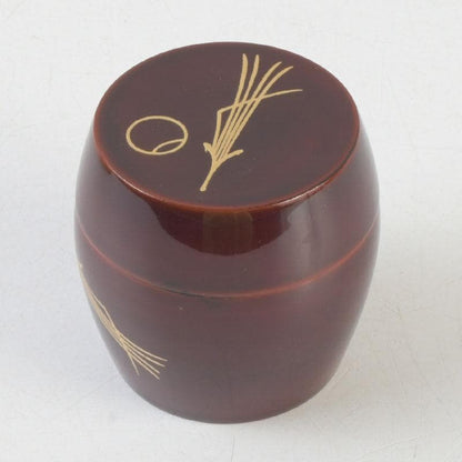 Wajima Lacquer Dobari Natsume Tea Caddy – Gold Maki-e Gourd – Okamoto Yosai – Japan