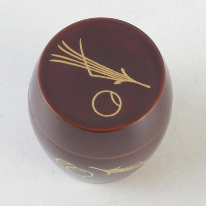 Wajima Lacquer Dobari Natsume Tea Caddy – Gold Maki-e Gourd – Okamoto Yosai – Japan