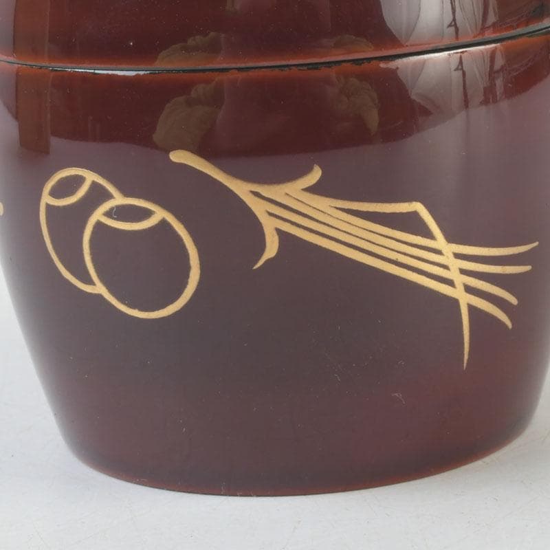 Wajima Lacquer Dobari Natsume Tea Caddy – Gold Maki-e Gourd – Okamoto Yosai – Japan
