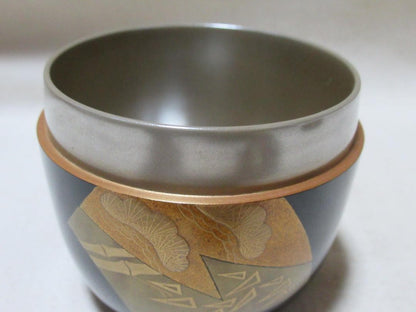 Ichigo Iccho Wajima Maki-e Tea Caddy - Gold Pine Bamboo Plum Natsume with Signed Box