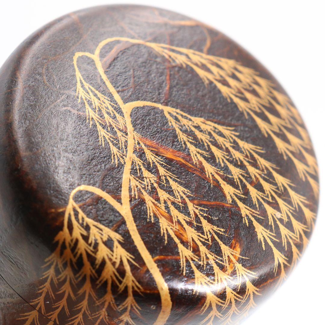 Washi-Wrapped Willow Natsume by Tsukishiro Ryosai - Maki-e Tea Caddy with Box