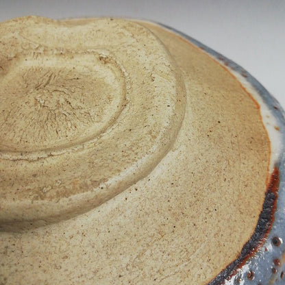 Nezumi Shino Tea Bowl by Hayashi Eiji — Momoyama Kiln Grey Shino Chawan with Iron Speckle Glaze