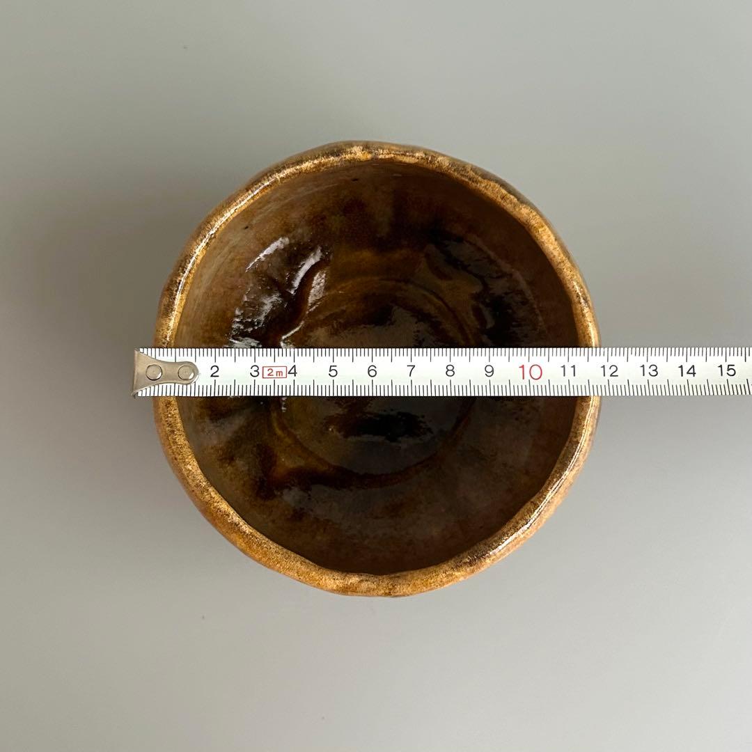 Ohi-Yaki Matcha Tea Bowl by Iwamura Yoshio — Ame-Yu Glaze, Signed Tomobako, Kanazawa Lineage