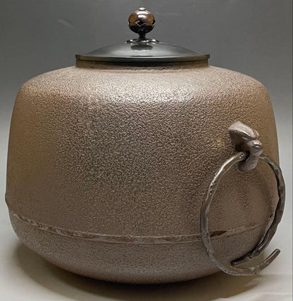 Shirizari Cast Iron Tea Kettle by Kakutani Shason — Chagama with Bail Rings