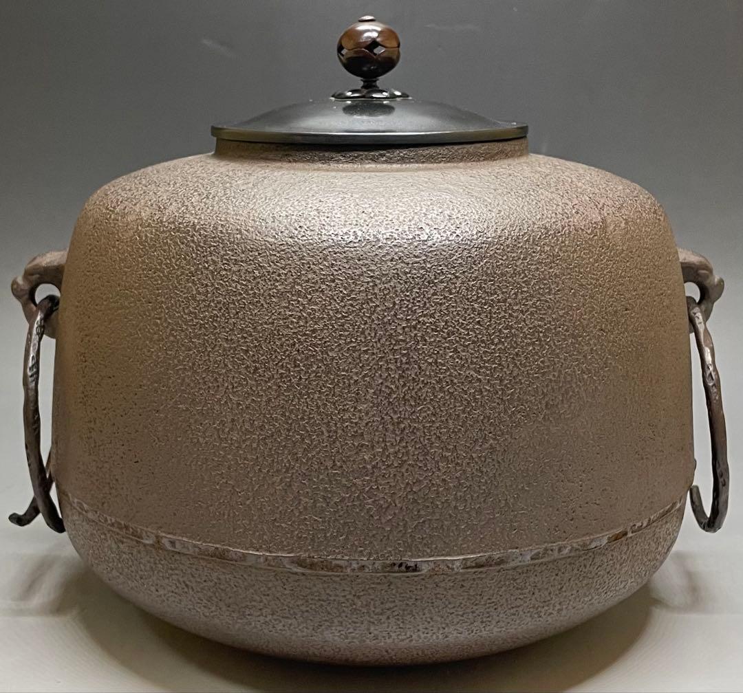 Shirizari Cast Iron Tea Kettle by Kakutani Shason — Chagama with Bail Rings