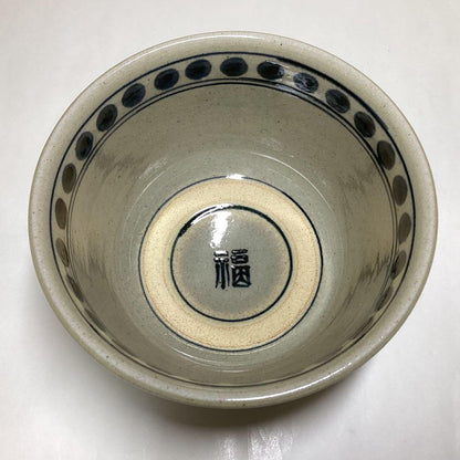 Zeze-yaki Kagerou-en Annan-Style Seven Sages Tea Bowl — Cobalt Blue Chawan