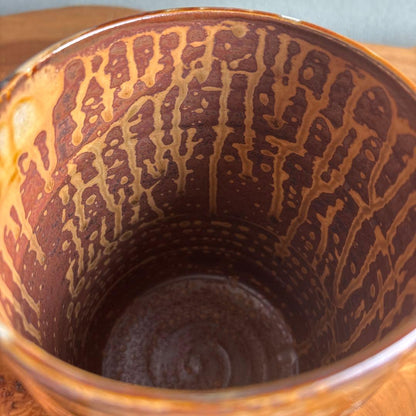 Motonaga Shoichi Takatori Ware Mizusashi - Kushime Water Jar with Lacquer Lid