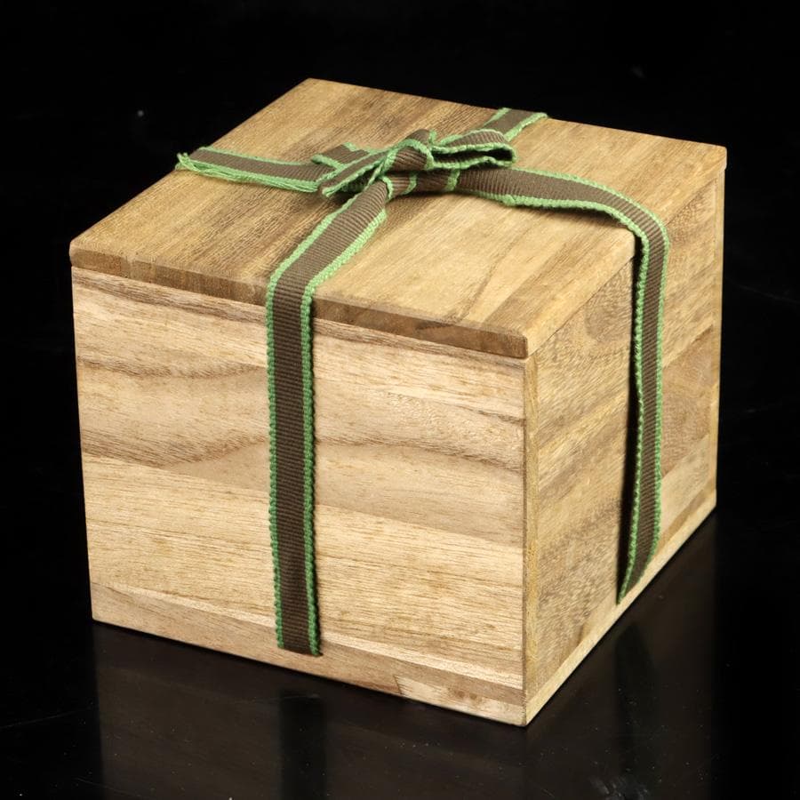 Amber Drip Glaze Matcha Bowl - Seto Mino Style Ame-yu Chawan with Wooden Box