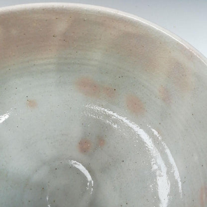 Hagi Ware Unkaku Tea Bowl by Yamazaki Takeo — Crane and Cloud Relief Chawan with Stamped Flowers