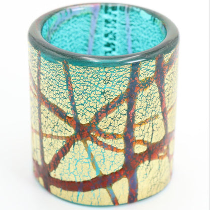 Mizusaki Choju Glass Futa-oki Tea Ceremony Lid Rest Iki Tree Gold Foil