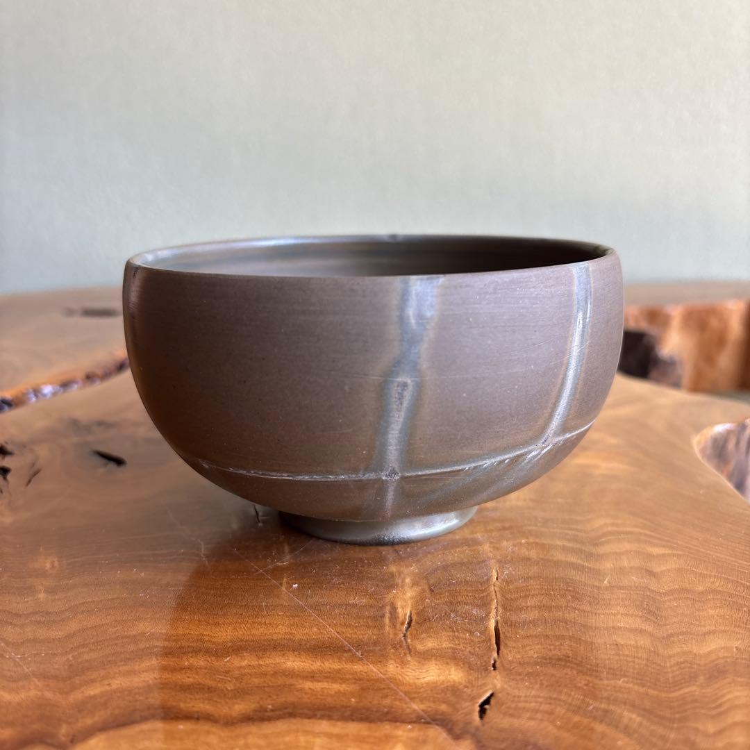 Bizen Ware Tea Bowl by Kimura Ichiyo - Japanese Matcha Chawan with Ash Glaze and Signed Box