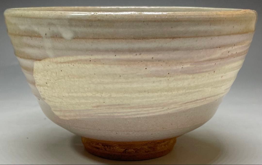 Kosobe Ware Hakeme Tea Bowl | Edo Revival Brushmark Chawan with Paulownia Box