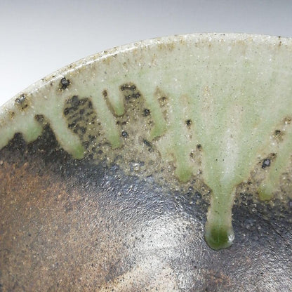 Tokoname Ware Tea Bowl by Horaido Okinken Kiln - Green Ash Glaze Matcha Chawan with Box