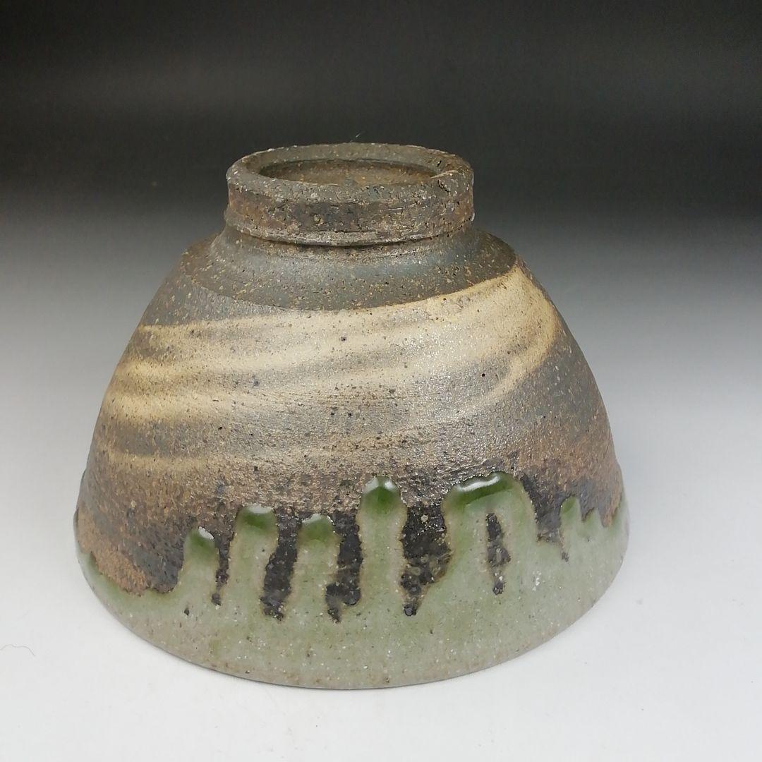 Tokoname Ware Tea Bowl by Horaido Okinken Kiln - Green Ash Glaze Matcha Chawan with Box