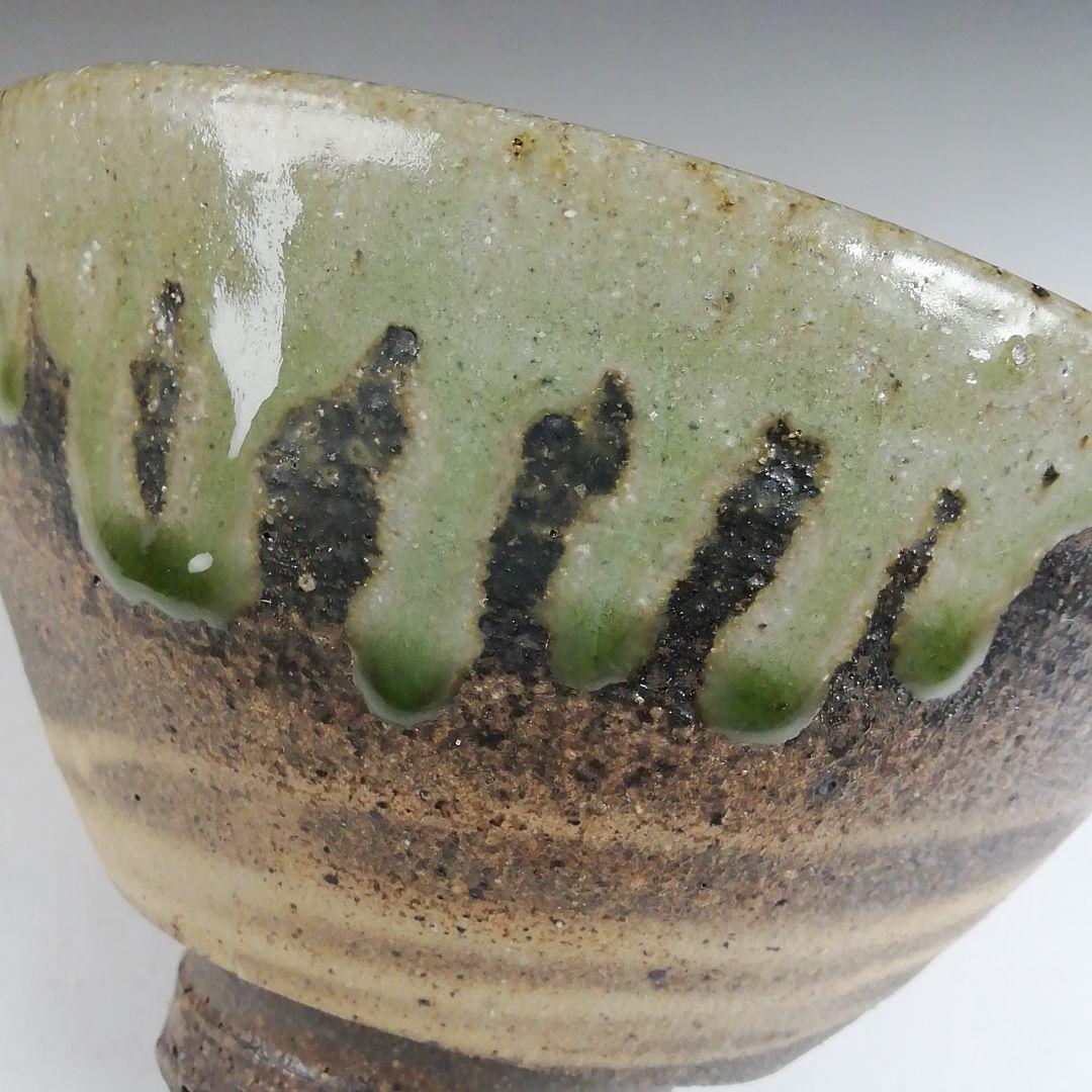 Tokoname Ware Tea Bowl by Horaido Okinken Kiln - Green Ash Glaze Matcha Chawan with Box