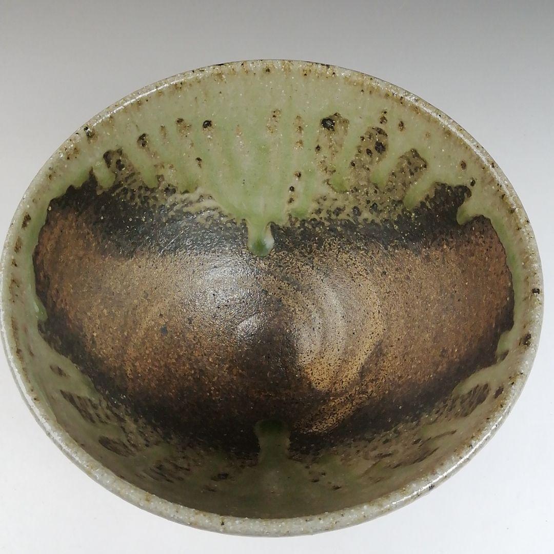Tokoname Ware Tea Bowl by Horaido Okinken Kiln - Green Ash Glaze Matcha Chawan with Box