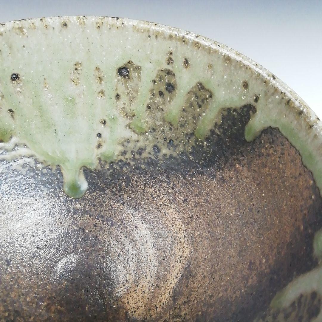 Tokoname Ware Tea Bowl by Horaido Okinken Kiln - Green Ash Glaze Matcha Chawan with Box