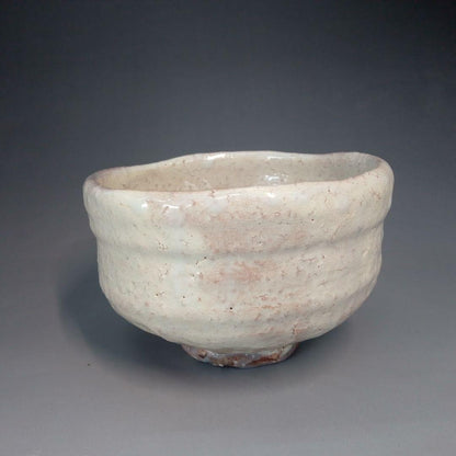 Hagi Ware Tea Bowl by Koyo - White Glaze Chawan with Kannyu Crazing Signed Box