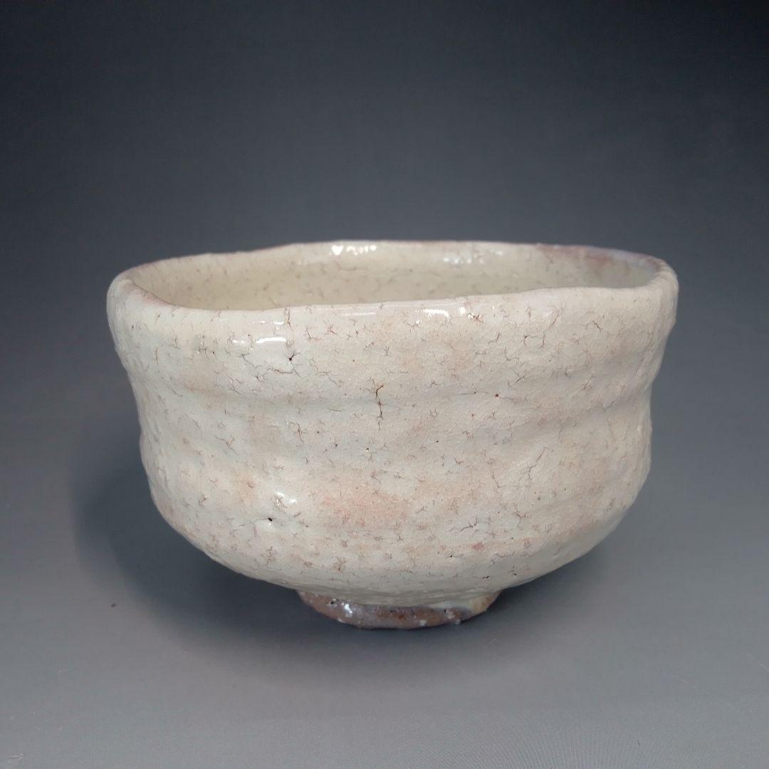 Hagi Ware Tea Bowl by Koyo - White Glaze Chawan with Kannyu Crazing Signed Box