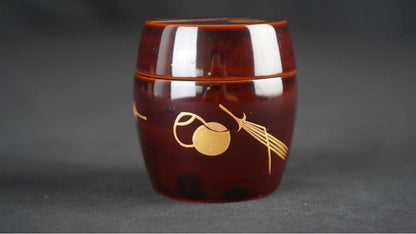 Dojo Munehiro Dobari Natsume | Urasenke Gengensai | Gold Maki-e Gourd | Choan Kakitsuke