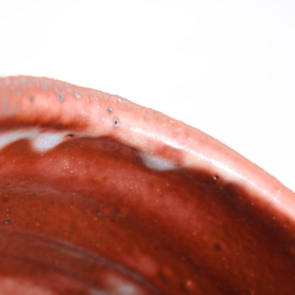 Beni-Shino Chawan by Suzuki Osamu, Living National Treasure, Inscribed by Hounsai 15th Urasenke Iemoto, Mino Tea Bowl with Omono-bukuro