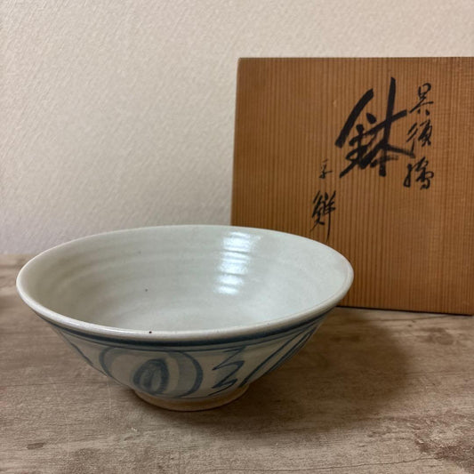 Gosu-e Cobalt Blue Bowl by Arai Kinya (Fusen) - Kyoto Ware Dead Stock