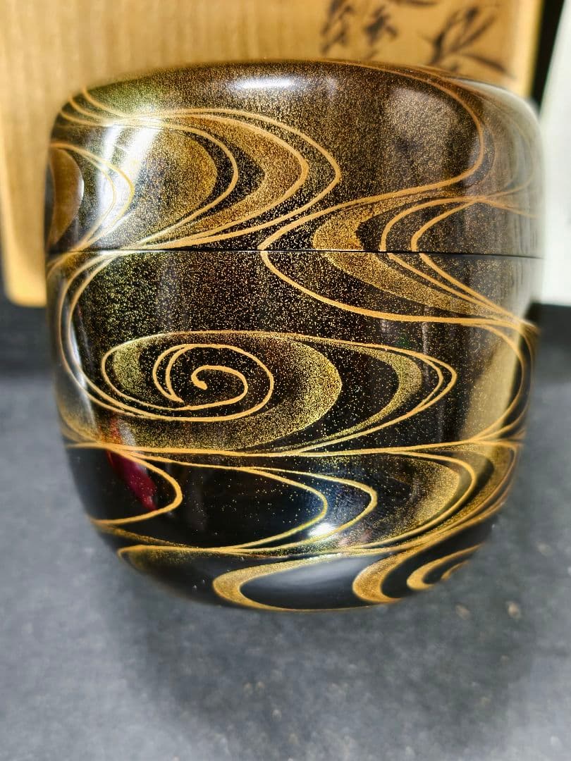 Nashiji Maki-e Mandarin Duck Natsume Tea Caddy by Nakamura Kenji — Japan Contemporary Craft Exhibition Award