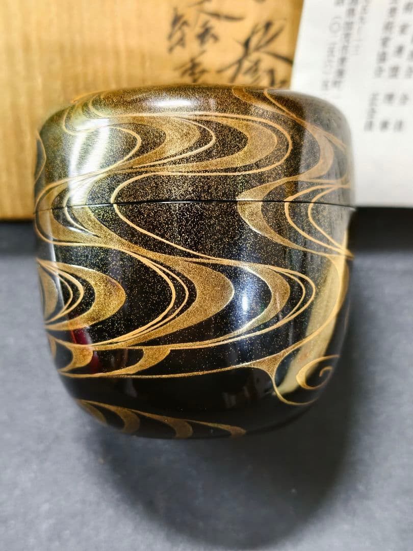 Nashiji Maki-e Mandarin Duck Natsume Tea Caddy by Nakamura Kenji — Japan Contemporary Craft Exhibition Award