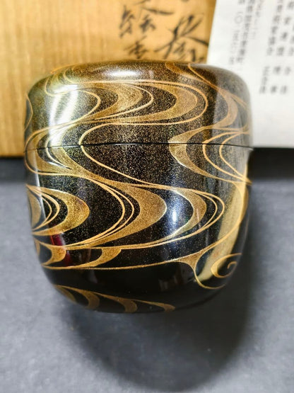 Nashiji Maki-e Mandarin Duck Natsume Tea Caddy by Nakamura Kenji — Japan Contemporary Craft Exhibition Award