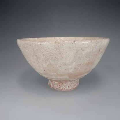 Watanabe Jozan — Hagi Ware Flat Tea Bowl | Hira-Chawan with White Glaze Crazing