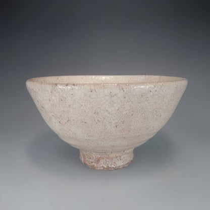 Watanabe Jozan — Hagi Ware Flat Tea Bowl | Hira-Chawan with White Glaze Crazing