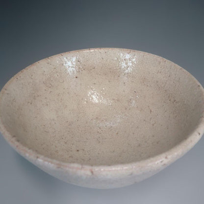Watanabe Jozan — Hagi Ware Flat Tea Bowl | Hira-Chawan with White Glaze Crazing