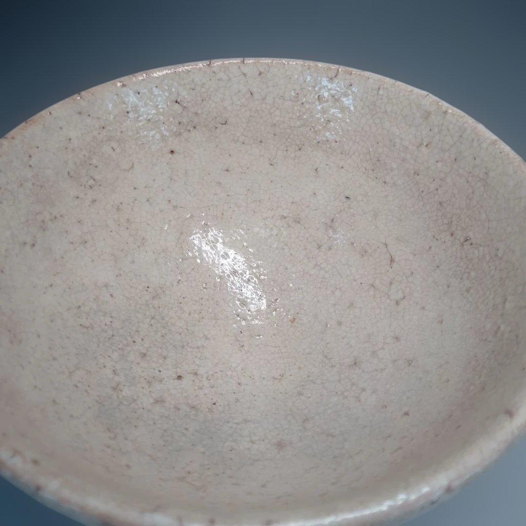 Watanabe Jozan — Hagi Ware Flat Tea Bowl | Hira-Chawan with White Glaze Crazing
