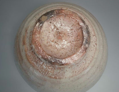 Watanabe Jozan — Hagi Ware Flat Tea Bowl | Hira-Chawan with White Glaze Crazing