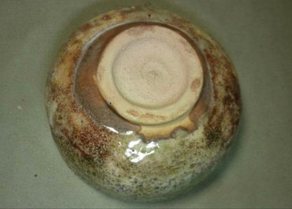 Raku Style — Kiln-transformed Summer Tea Bowl, Gray-green to Reddish-Brown Glaze