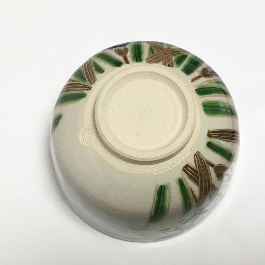 Kenzan-Style Iris Chawan by Ikkyu-gama — Shobu Overglaze Tea Bowl