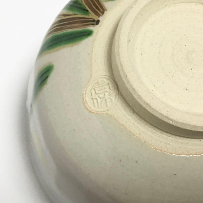 Kenzan-Style Iris Chawan by Ikkyu-gama — Shobu Overglaze Tea Bowl
