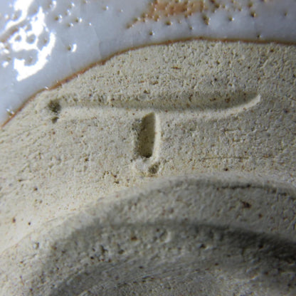 Shino Tea Bowl by Higashiyama - Mino Ware Chawan with Classic White Glaze and Iron Markings